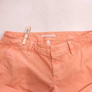 Victoria's Secret Button Zip Light Wash Chino Short Shorts Womens Size 4 Orange